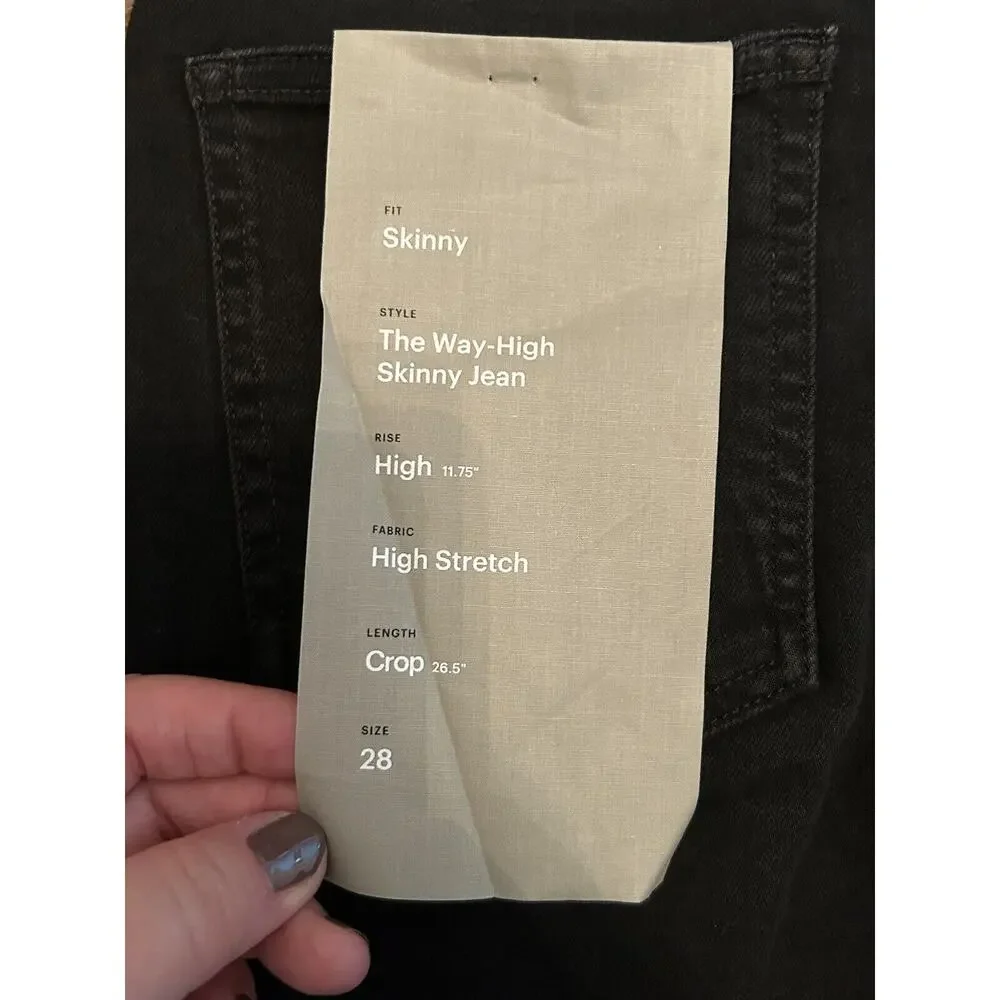 Everlane Womens Size 28 The Way High Skinny Crop Black Jeans High Stretch‎ NWT